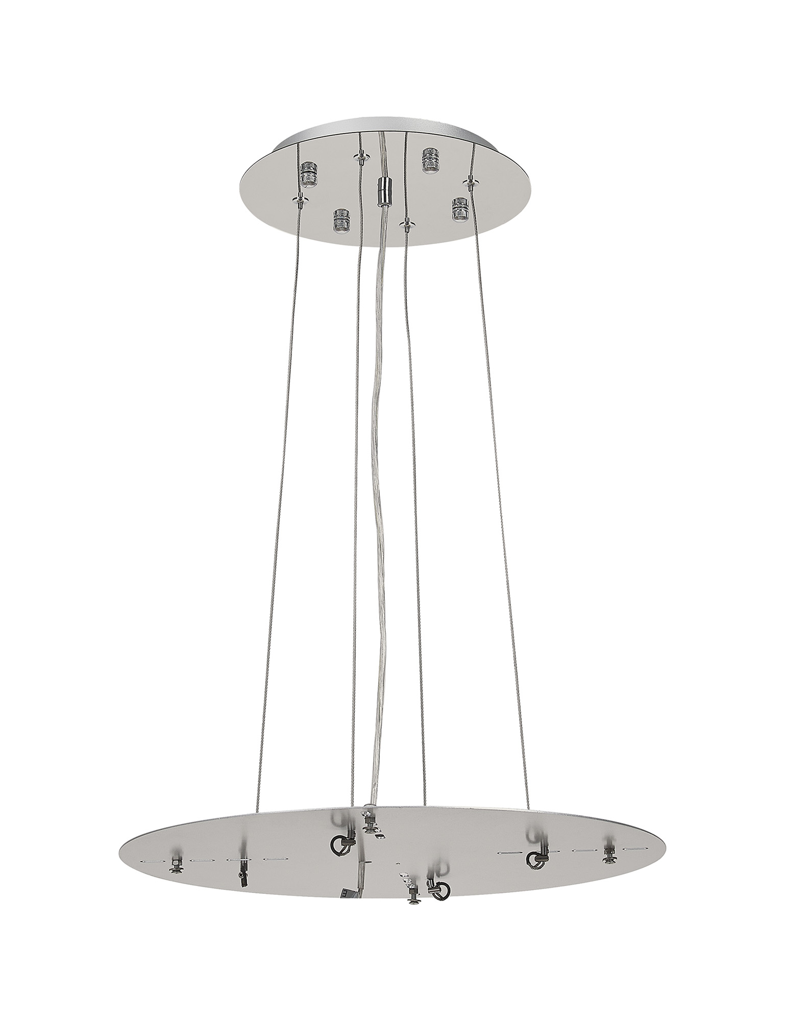 D0925CH/SI  Lowan 440mm, 3m Suspension Plate c/w Power Cable To Lower Flush Fittings, Polished Chrome/Silver Max Load 20kg (ONLY TESTED FOR OUR RANGE OF PRODUCTS)